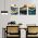 Set 3 tablouri Boho minimalism peisaj munti - Dimensiune multicanvas: 3 tablouri 50x70 cm