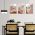 Set 3 tablouri Boho minimalism portret femei flori - Dimensiune multicanvas: 3 tablouri 80x120 cm