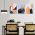 Set 3 tablouri cladiri geometrice minimaliste - Dimensiune multicanvas: 3 tablouri 30x45 cm