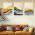 Set 3 tablouri Boho minimalism peisaj dealuri - Dimensiune multicanvas: 3 tablouri 50x70 cm