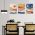 Set 3 tablouri Boho peisaj acuarela - Dimensiune multicanvas: 3 tablouri 60x90 cm
