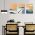 Set 3 tablouri Boho peisaj munti - Dimensiune multicanvas: 3 tablouri 30x45 cm