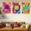 Set 3 tablouri forme abstracte geometrice multicanvas - Dimensiune multicanvas: 3 tablouri 60x90 cm