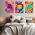 Set 3 tablouri forme abstracte geometrice multicanvas - Dimensiune multicanvas: 3 tablouri 60x90 cm