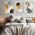 Set 3 tablouri frunze aurii negre multicanvas - Dimensiune multicanvas: 3 tablouri 50x70 cm