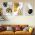 Set 3 tablouri minimaliste frunze aurii negre - Dimensiune multicanvas: 3 tablouri 60x90 cm