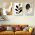 Set 3 tablouri minimaliste frunze aurii negre - Dimensiune multicanvas: 3 tablouri 40x60 cm