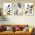Set 3 tablouri minimaliste frunze aurii negre - Dimensiune multicanvas: 3 tablouri 30x45 cm