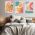 Set 3 tablouri minimaliste frunze fruncte - Dimensiune multicanvas: 3 tablouri 60x90 cm