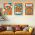 Set 3 tablouri afise muzica love peace stil hippie - Dimensiune multicanvas: 3 tablouri 50x70 cm