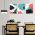 Set 3 tablouri abstracte multicanvas - Dimensiune multicanvas: 3 tablouri 80x120 cm