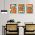 Set 3 tablouri afise muzica love peace stil hippie - Dimensiune multicanvas: 3 tablouri 50x70 cm