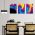 Set 3 tablouri forme abstracte multicanvas - Dimensiune multicanvas: 3 tablouri 40x60 cm