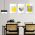 Set 3 tablouri forme geometrice - Dimensiune multicanvas: 3 tablouri 30x45 cm