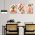 Set 3 tablouri minimaliste cactus frunze - Dimensiune multicanvas: 3 tablouri 30x45 cm