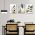 Set 3 tablouri minimaliste frunze aurii negre - Dimensiune multicanvas: 3 tablouri 30x45 cm