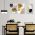 Set 3 tablouri minimaliste frunze aurii negre - Dimensiune multicanvas: 3 tablouri 60x90 cm