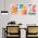 Set 3 tablouri minimaliste frunze fruncte - Dimensiune multicanvas: 3 tablouri 60x90 cm