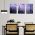 Set 3 tablouri peisaj urban futurist multicanvas - Dimensiune multicanvas: 3 tablouri 40x60 cm