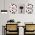 Set 3 tablouri trandafiri forme geometrice - Dimensiune multicanvas: 3 tablouri 80x120 cm