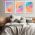 Set 3 tablouri acuarela abstract multicanvas - Dimensiune multicanvas: 3 tablouri 40x60 cm