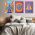 Set 3 tablouri afise muzica psihedelica - Dimensiune multicanvas: 3 tablouri 80x120 cm