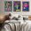 Set 3 tablouri afise muzica soul stil hippie - Dimensiune multicanvas: 3 tablouri 60x90 cm