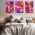 Set 3 tablouri femei cantand stil hippie - Dimensiune multicanvas: 3 tablouri 60x90 cm
