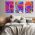 Set 3 tablouri muzica peace&#038;love stil hippie - Dimensiune multicanvas: 3 tablouri 60x90 cm