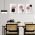 Set 3 tablouri forme geometrice hexagoane - Dimensiune multicanvas: 3 tablouri 40x60 cm