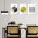 Set 3 tablouri forme geometrice multicanvas - Dimensiune multicanvas: 3 tablouri 60x90 cm