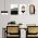 Set 3 tablouri minimaliste forme abstracte - Dimensiune multicanvas: 3 tablouri 50x70 cm