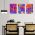 Set 3 tablouri muzica peace&#038;love stil hippie - Dimensiune multicanvas: 3 tablouri 60x90 cm