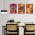 Set 3 tablouri muzica rock&#038;love stil hippie - Dimensiune multicanvas: 3 tablouri 50x70 cm