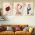 Set 3 tablouri Boho constelatie mana cu frunza cactus - Dimensiune multicanvas: 3 tablouri 60x90 cm