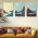 Set 3 tablouri Boho peisaj marin - Dimensiune multicanvas: 3 tablouri 30x45 cm