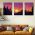 Set 3 tablouri Boho peisaj munte brazi apus - Dimensiune multicanvas: 3 tablouri 30x45 cm