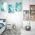 Set 3 tablouri imitatie marmura albastru - Dimensiune multicanvas: 3 tablouri 50x70 cm