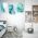 Set 3 tablouri abstract imitatie marmura albastru auriu - Dimensiune multicanvas: 3 tablouri 50x70 cm