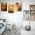 Set 3 tablouri abstract imitatie marmura maro auriu - Dimensiune multicanvas: 3 tablouri 60x90 cm