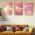 Set 3 tablouri abstract imitatie marmura roz auriu - Dimensiune multicanvas: 3 tablouri 80x120 cm