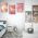 Set 3 tablouri abstract imitatie marmura roz auriu - Dimensiune multicanvas: 3 tablouri 30x45 cm