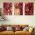Set 3 tablouri abstract imitatie marmura roz auriu - Dimensiune multicanvas: 3 tablouri 30x45 cm