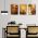 Set 3 tablouri abstract imitatie marmura maro auriu - Dimensiune multicanvas: 3 tablouri 60x90 cm