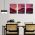 Set 3 tablouri Boho peisaj munte apus - Dimensiune multicanvas: 3 tablouri 50x70 cm