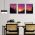 Set 3 tablouri Boho peisaj munte brazi apus - Dimensiune multicanvas: 3 tablouri 30x45 cm