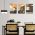 Set 3 tablouri cladiri geometrice minimaliste detaliu - Dimensiune multicanvas: 3 tablouri 40x60 cm