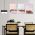 Set 3 tablouri canvas abstracte forme geometrice variate multicanvas - Dimensiune multicanvas: 3 tablouri 40x60 cm