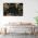 Frunze aurii tropicale tablou - Material produs:: Tablou canvas pe panza CU RAMA, Dimensiunea:: 70x100 cm