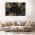 Frunze aurii tropicale tablou - Material produs:: Tablou canvas pe panza CU RAMA, Dimensiunea:: 70x100 cm